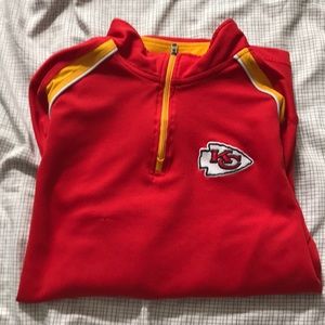 NFL team apparel KC Chiefs 1/4 zip polyester shirt